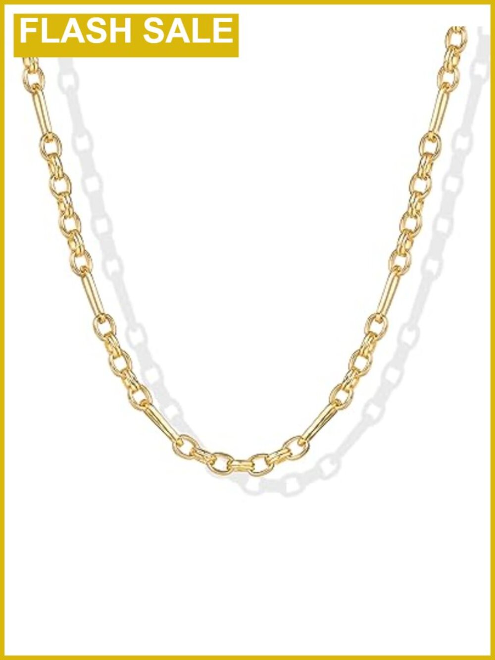 14K Gold Plated Adjustable Chain Necklace Women Layering